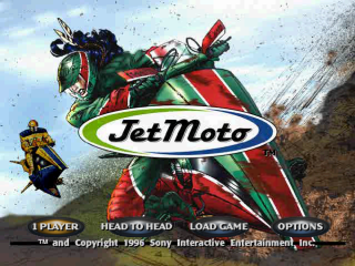 Jet Moto title screen for Playstation